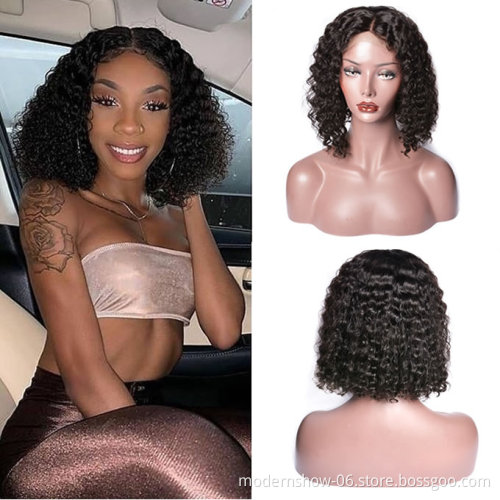 Wholesale Price Brazilian Virgin Hair Cuticles Aligned Human Hair Wigs Deep Curly Lace Front Wigs for Black women